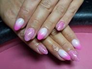 Neon rózsaszín fehér ombre