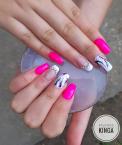 Best Nails - Neon pink franciával és márvány minta