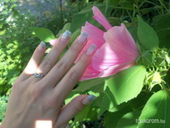 ezüst csillámos nagy porci virággal