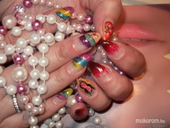 kaméleon és  színes zselék akrillal