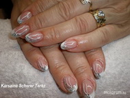 fehér vég ezüsttel és akrillal