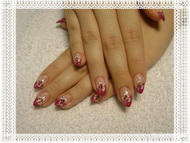 csillámos virágos köröm