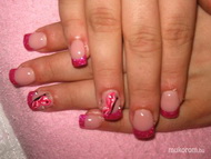 Zselé építés akril lepkével