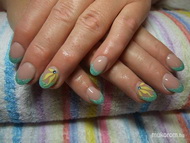 Türkíz sárga virággal