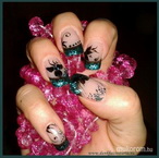 fekete és türkiz csillám