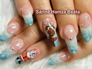 Télapó Rudolffal  akrilal festve