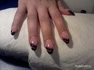 fekete vég pink csillámmal