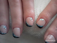 fekete vég kék csillámmal közelröl