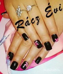 Best Nails - fekete pink virággal saját körömre
