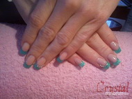 zöld francia zselés műköröm