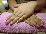 Best Nails - rózsaszín francia zselé karika dísszel