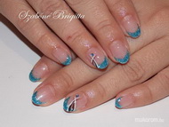 kék csillámporram műköröm