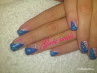 Best Nails - kékezüst zselé virággal