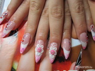 Best Nails - porcelán virággal