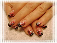 fekete piros virággal