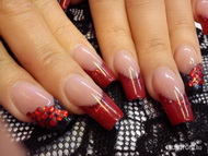 Szabinának piros fekete hajlított kocka