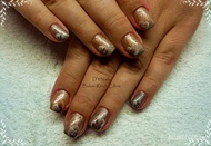 Zöld arany thermo gel virágosan