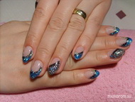 kék csillámos csipkés