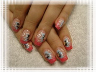 rózsaszín kék virággal