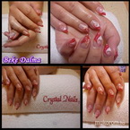 Piros fehér kombináció akril virággal