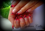 épített zselé akril festéssel