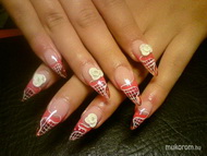 Üveghatású piros zselével