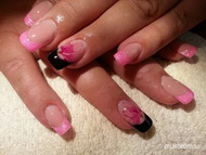 fekete rózsaszín akvarell díszítés