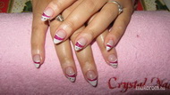 Pink and white nails