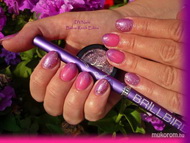 Lila rózsaszín ombre egy kis csillogással