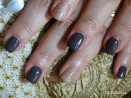 Best Nails - téli hangulatú barna és arany 