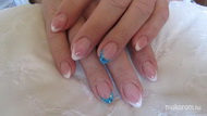 White and blue french nails