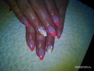 korall  akril virággal