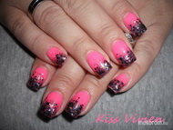 neon pink és fekete csillám