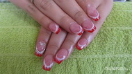White and red nails