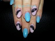 Türkiz natur zselé akrilfestéssel