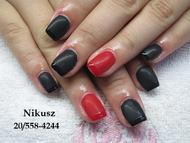 Fekete piros fényes matt