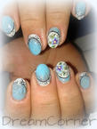 Best Nails - kék virágos