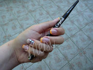 Épített zselé akril mintával