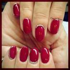 Meggy piros Mini szegecsekkel 