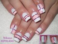 Rózsaszín fehér metál szálas