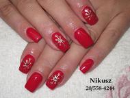 Piros arany hópehellyel