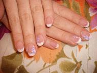 épített zselé egymozdulat virágokkal