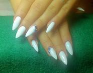 white with blue crystals 