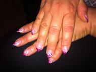 Best Nails - Lila fehér díszítés