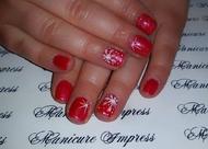 Gel nails with cristmas decoration 