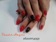 Piros fekete csillogós