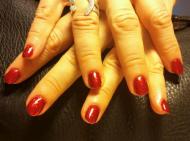 tüzes piros csillámos