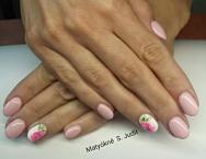 Best Nails - Zselés töltés akril virágokkal 