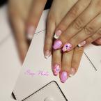 Francia rózsaszín és nailfetti kombi