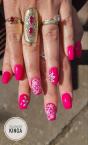 Neon pink virágmintával
